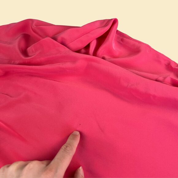 Vintage 80s hot pink dress by Ms. Chaus, size 12, long sleeve maxi dress - Picture 9 of 9